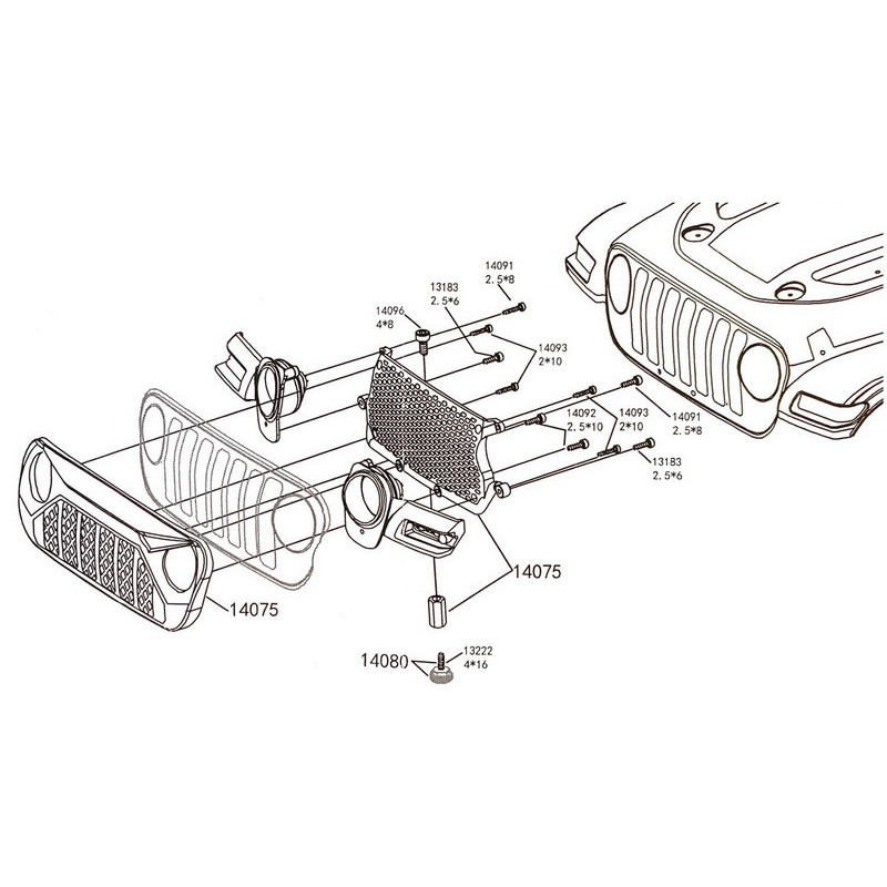 Front grille with screw plug Sherpa CR3.4