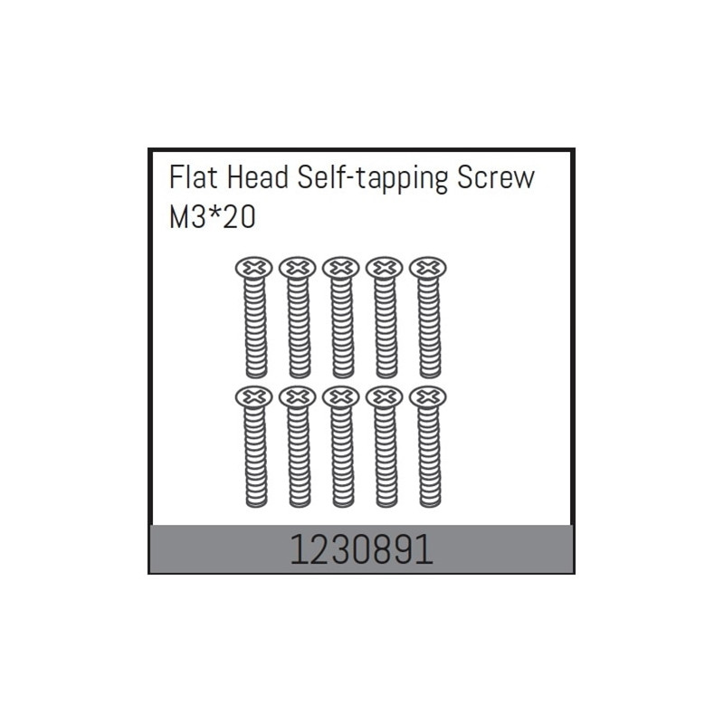 M3x20 Flat Head Self-tapping Screw Set