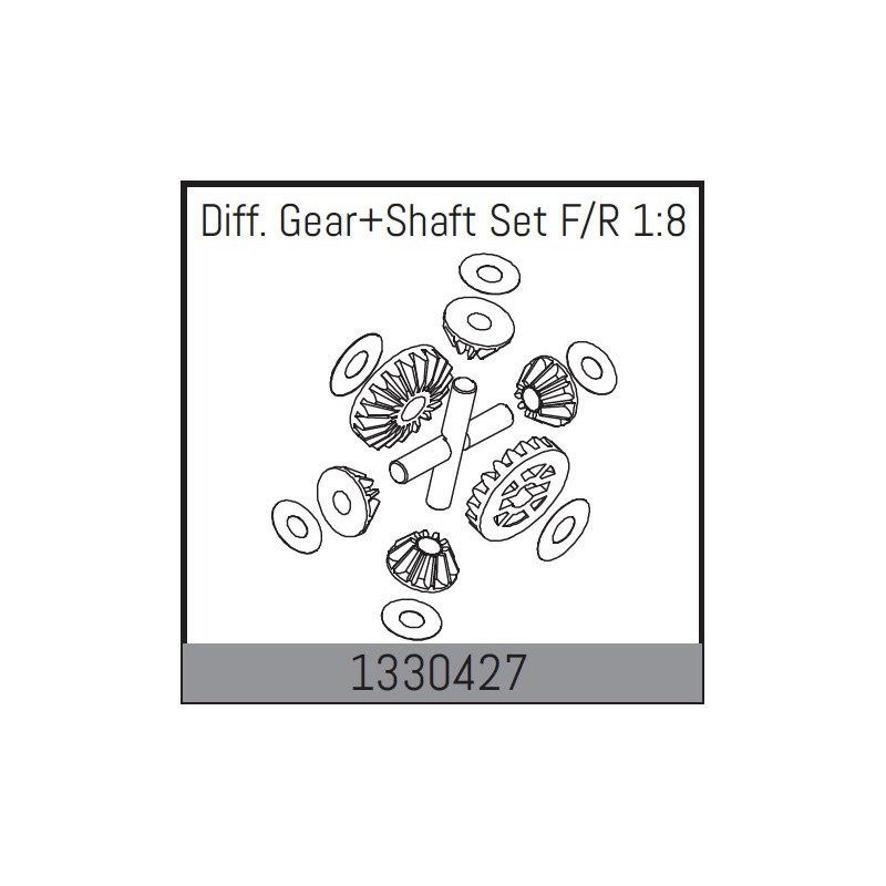 Diff. Gear + Shaft Set F/R 1:8