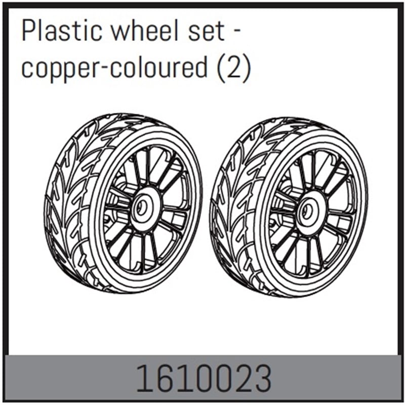 Plastic wheel set - copper-coloured