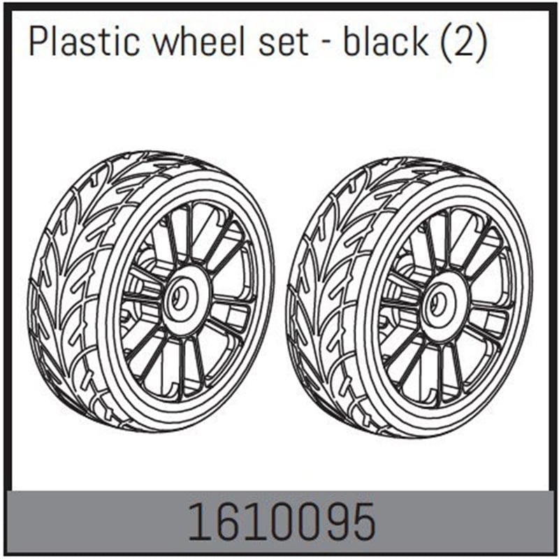 Plastic wheel set - black