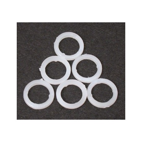 White plastic washers 5x8x1.0mm 6