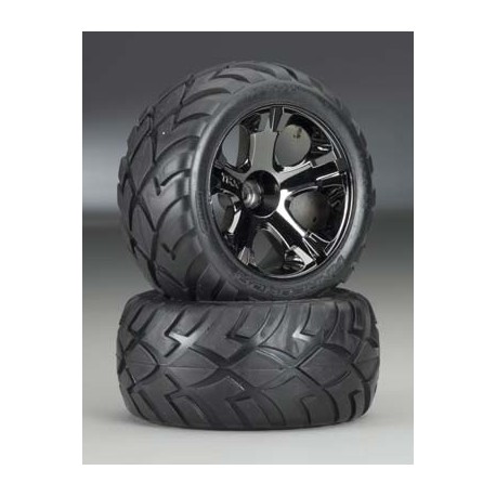 Tires wheels assembled glued (All-Star black chrome wheels
