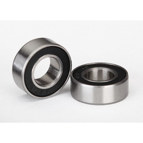 Ball bearings black rubber sealed (7x14x5mm) (2)