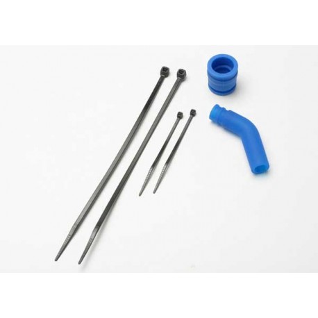 Pipe coupler, molded blue exhaust deflecter (rubber, blue)