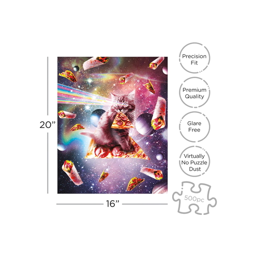 PUZZLE DE 500 PEÇAS RANDOM GALAXY GATO PIZZA