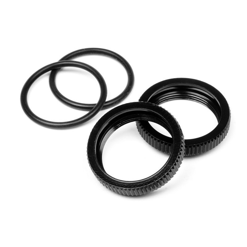 Big Bore Shock Spring Adjust Nut (Black/2pcs)