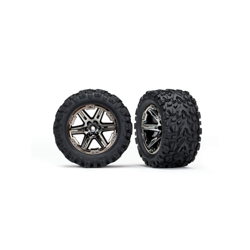 Tires wheels, assembled, glued (2.8) RXT black chrome wheel