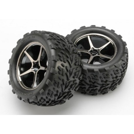 Tires & wheels, assembled, glued (Gemini black chrome wheels