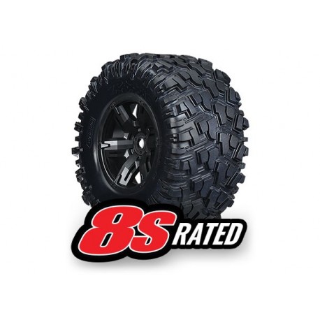 Tires wheels, assembled, glued X-Maxx black wheels
