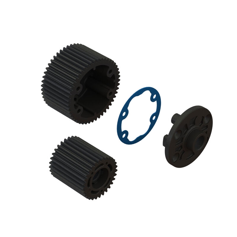 Diff case and idler gear set (47/29t, 0.8m)