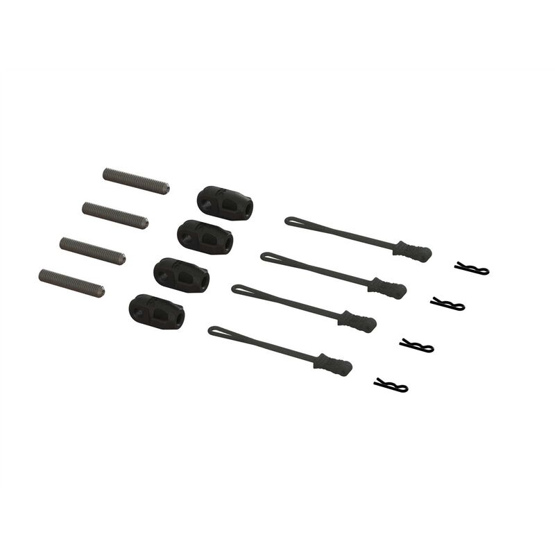 Brace rod ends with pins and retainers (4)