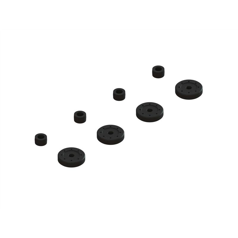 Shock pistons & cartridge spacers (4 shocks)