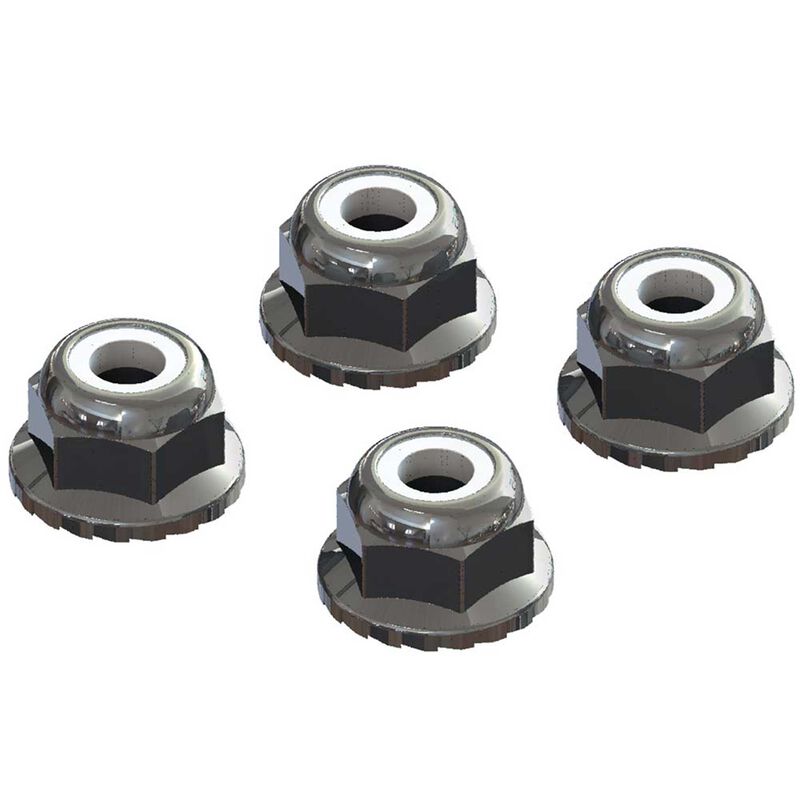 Ar708008 flanged nyloc locknut 4mm silver (4)