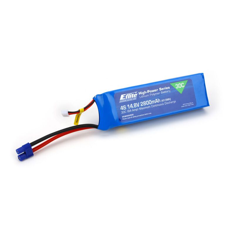 2800 mah 4s 14.8v 30c lipo 12awg ec3