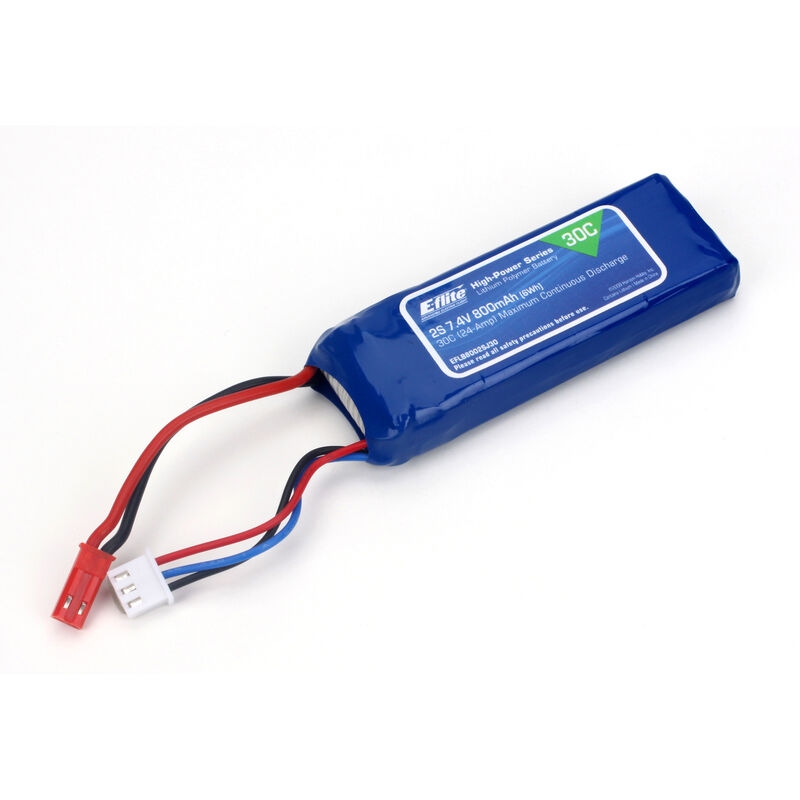 E-FLITE LiPo 800mAh 2S 7.4V 30C JST