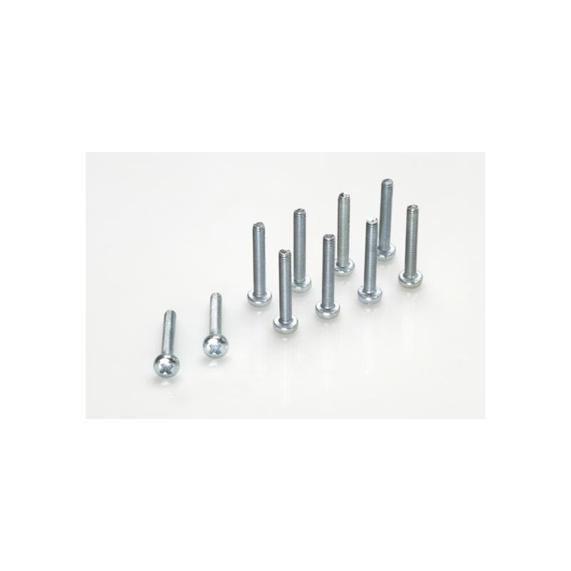 Pan head screw, M3X12, Galvanized Steel (10pcs)