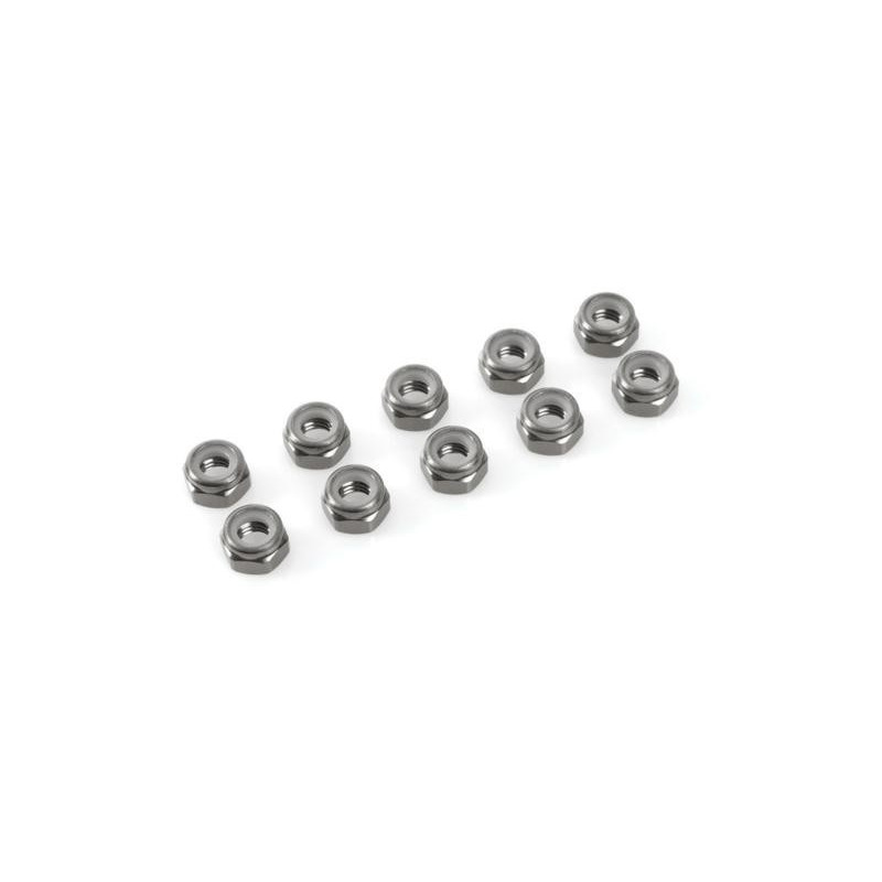 Nylstop nut M3 Gun Metal , Aluminium (10pcs)