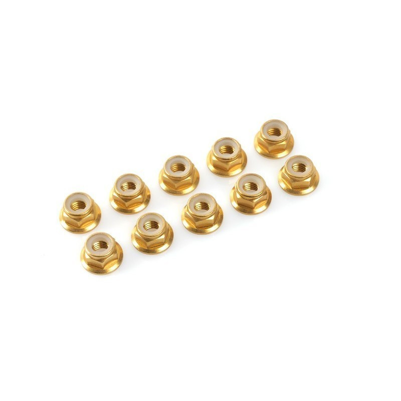 Washer M3 Gold for countersunk screws, Aluminium (10pcs)