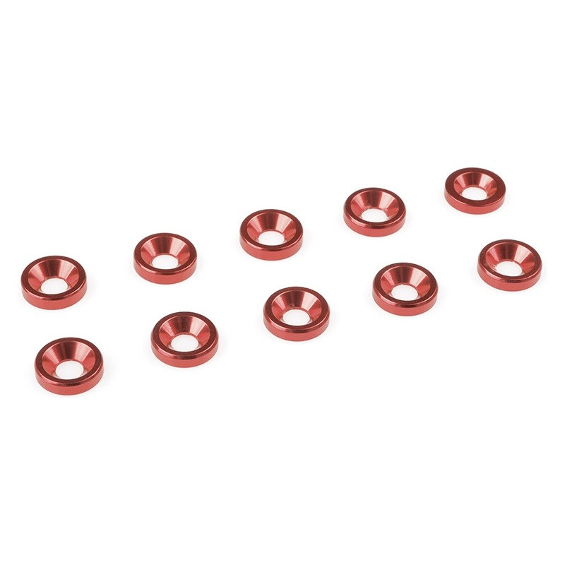 Washer M5 Red for countersunk screws, Aluminium (10pcs)