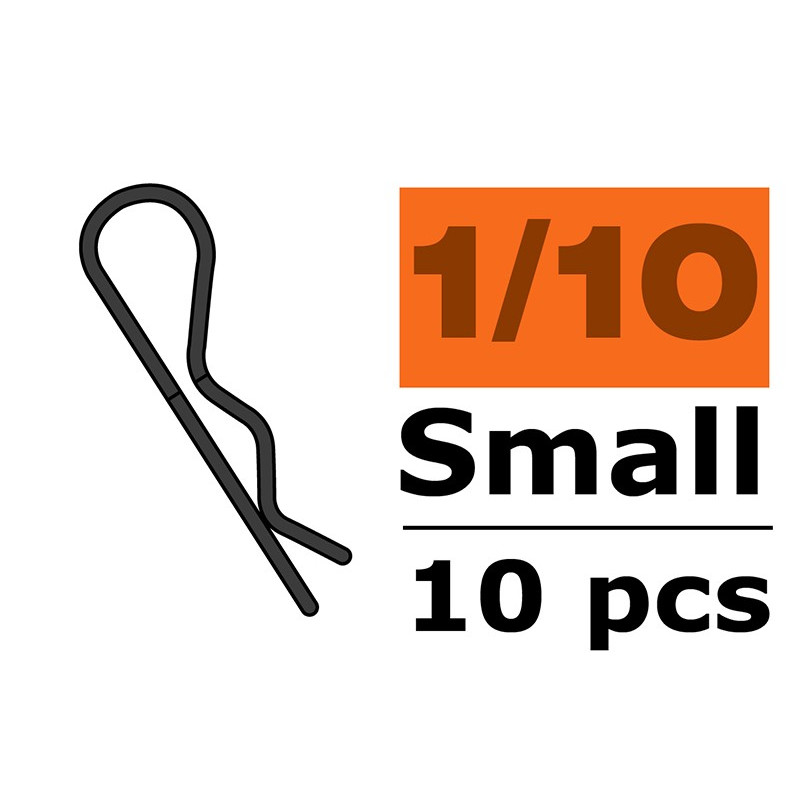 Body Clips 45° Bent Small Black - 10 pcs