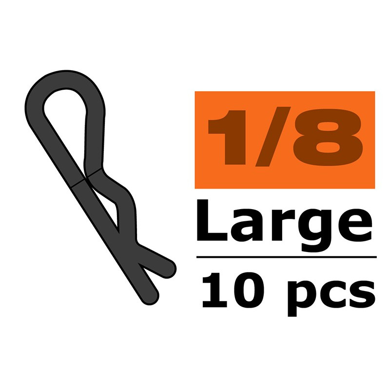 Body Clips - 45° Bent - Large - Black - 10 pcs