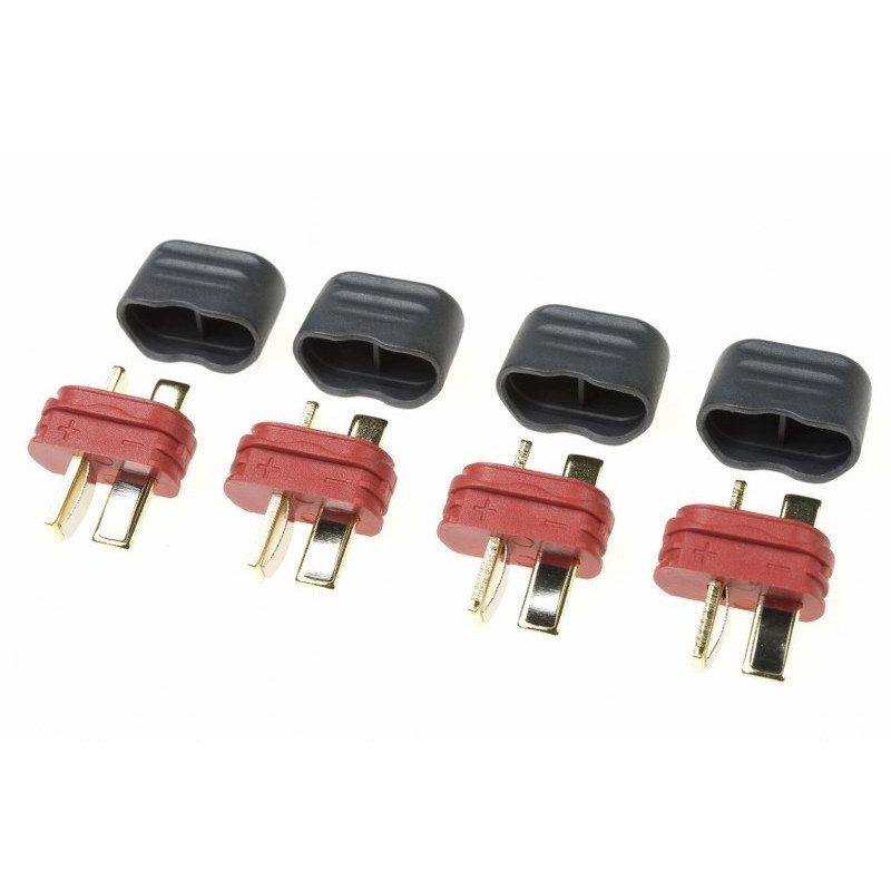 Connector - Deans - Gold Plated w/ Cap - Male - 4 pcs