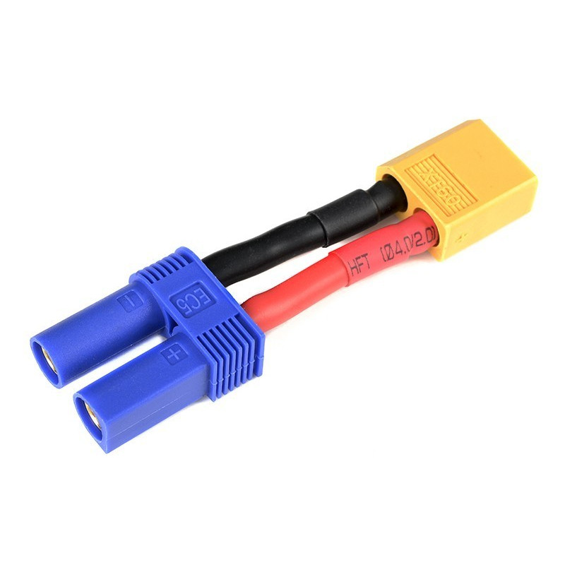 Power Adapter Lead EC-5 Socket to XT-60 Plug 12AWG Silicone