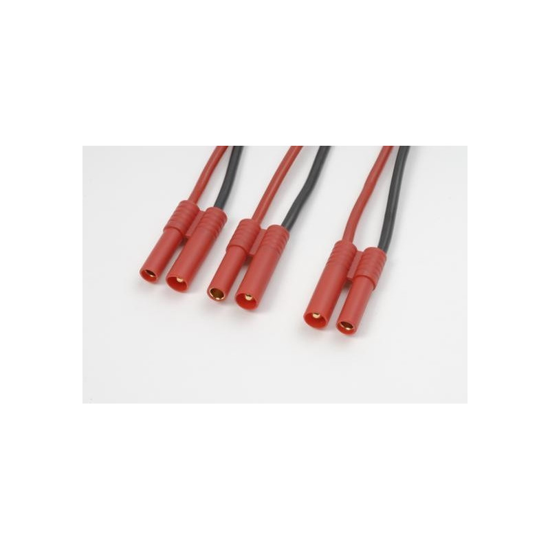 Y-lead Parallel 4.0mm gold connector, silicon wire 14AWG (1pc)