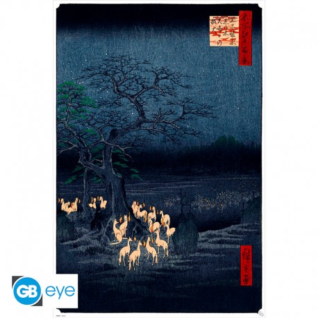 HIROSHIGE - Poster Maxi 91.5x61 - New Years Eve Foxfire