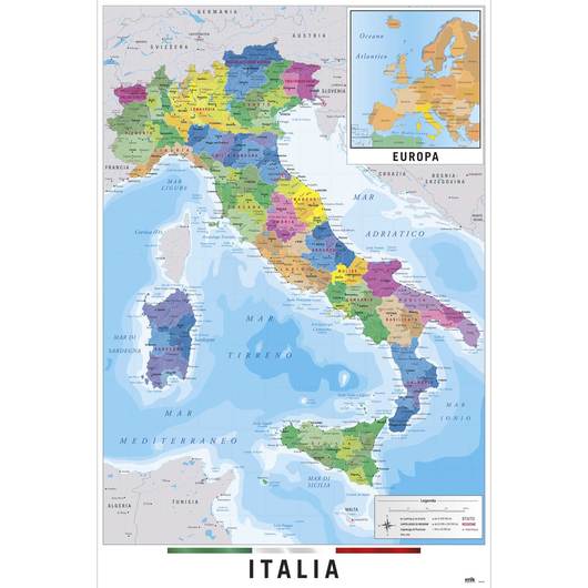 POSTER MAPA DE ITALIA