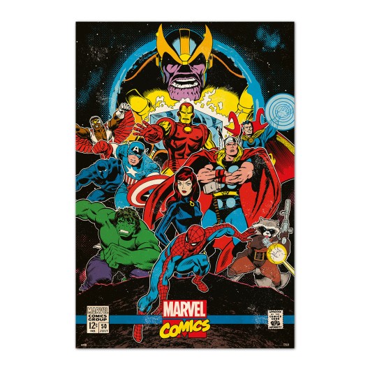 POSTER MARVEL COMICS INFINITY RETRO