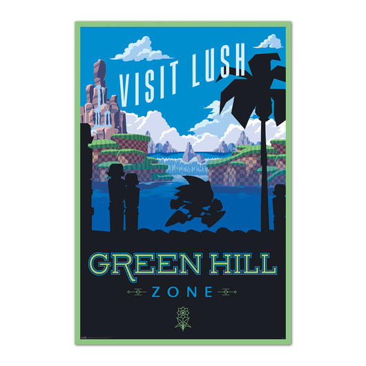 POSTER SONIC THE HEDGEHOG - VISIT LUSH GREEN HILL ZONE