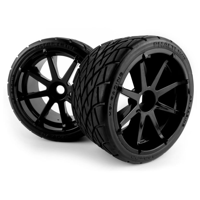 Mounted Phaltline Tire on 3256 Blast Black Wheel 2 pcs