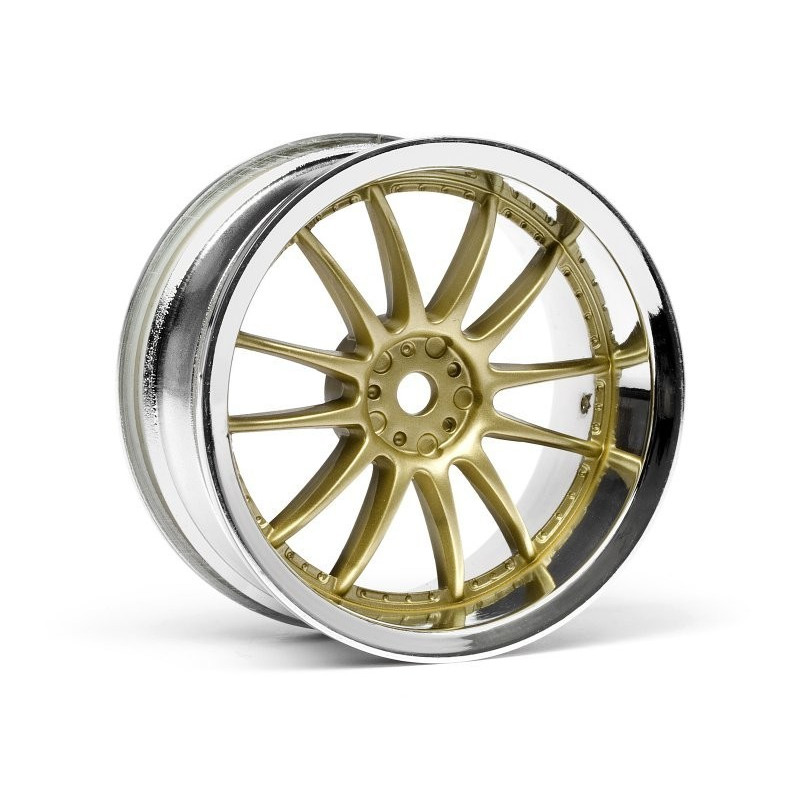 WORK XSA 02C WHEEL 26mm CHROME/GOLD (3mm OFFSET)