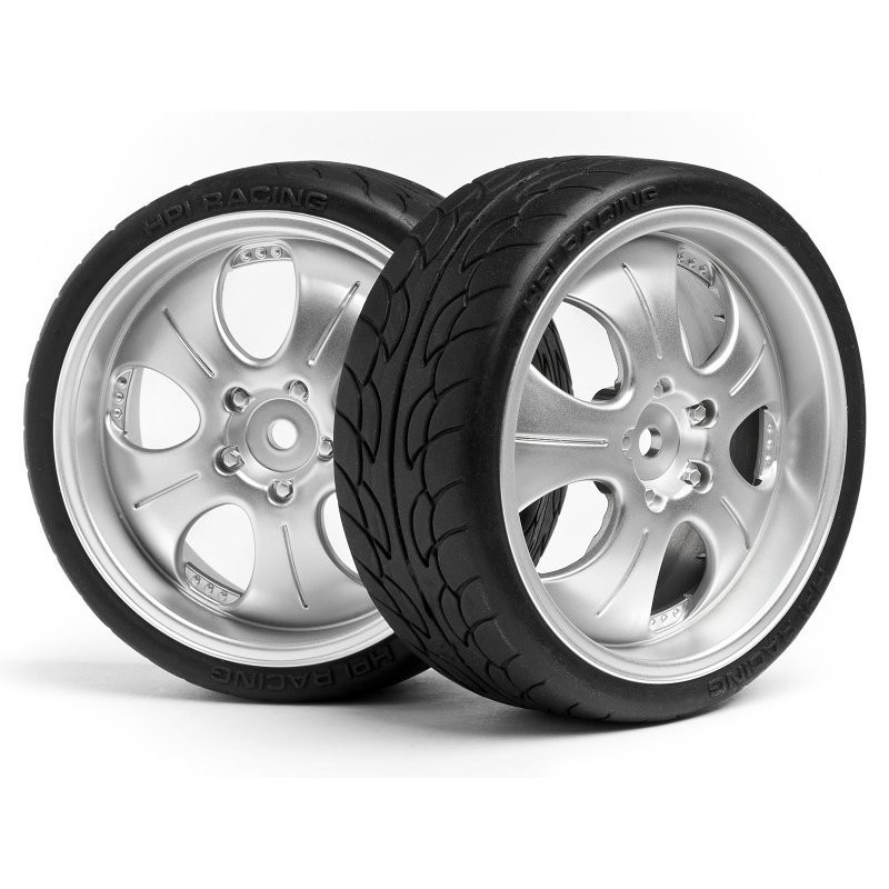 MOUNTED SUPER LOW TREAD TIRE (MATTE CHROME/4pcs)