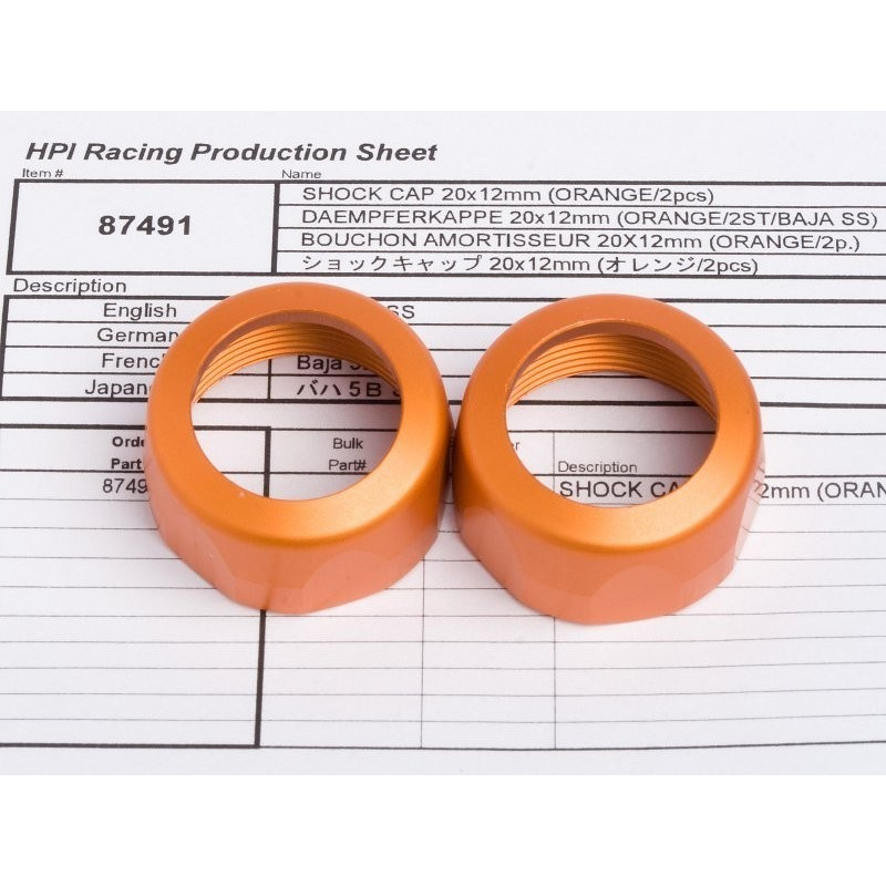 SHOCK CAP 20x12mm (ORANGE/2pcs)