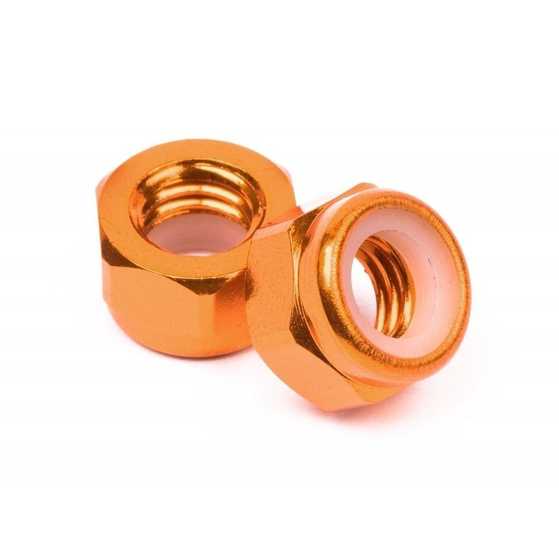 ALUMINUM LOCK NUT M5 (ORANGE/10pcs)