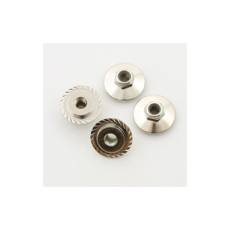 FLANGED LOCK NUT M5X8MM SILVER/4PCS
