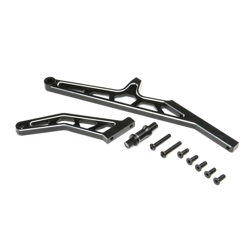 Chassis brace set rear, aluminum black: dbxl-e 2.0