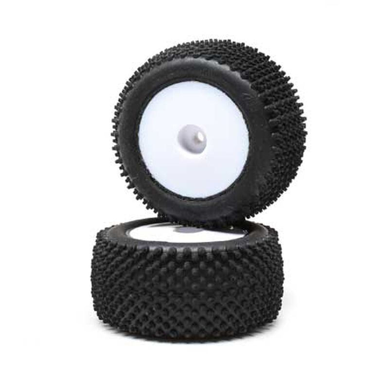 Pin tires, rear, mounted, white (2): mini-t 0