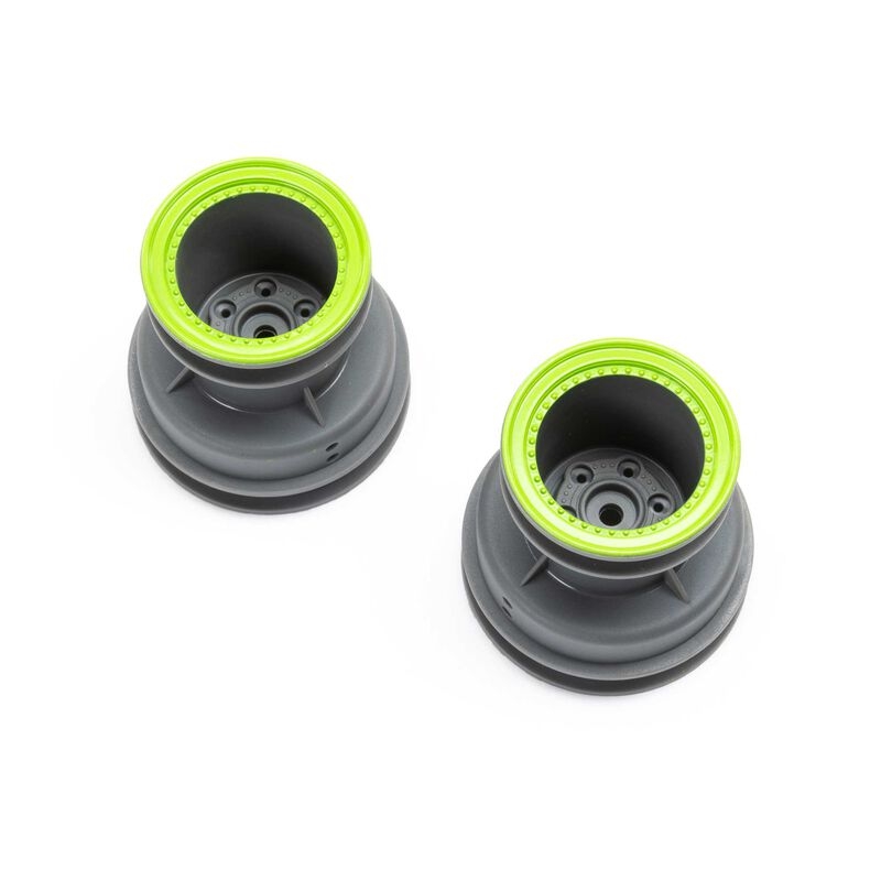 Mt wheel, green beadlock, lt grey(2): mini lmt