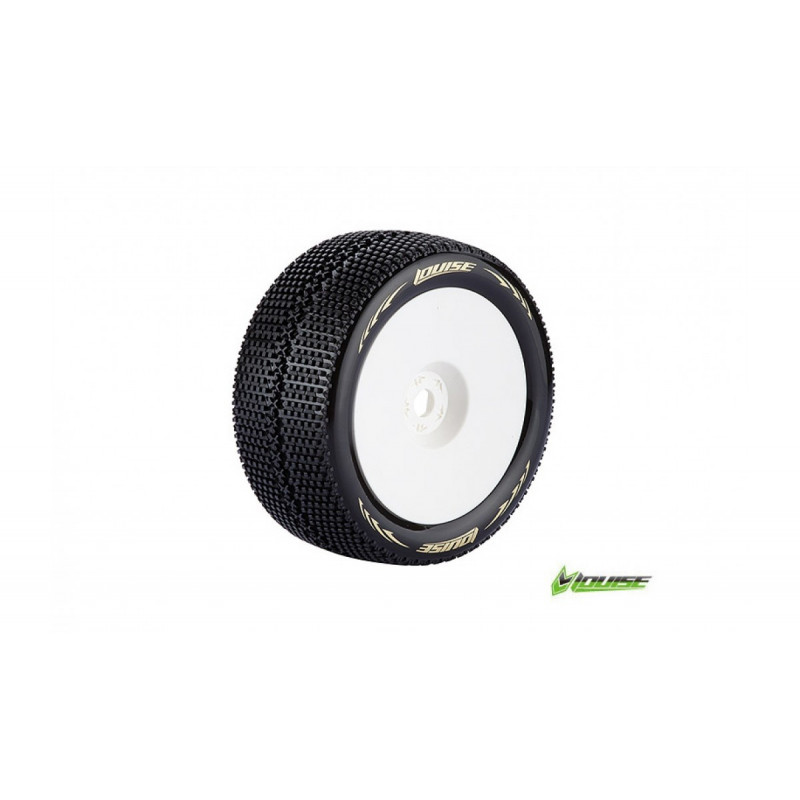 T-TURBO 1-8 Truggy Tire Set Mounted Soft White 17mm - 1 Pair - Image 2