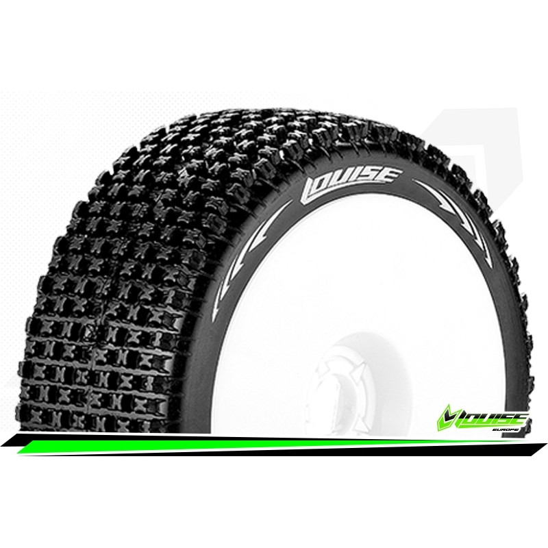 B-PIRATE - 1-8 Buggy Tire Set - Mounted - Super Soft - White - Image 2