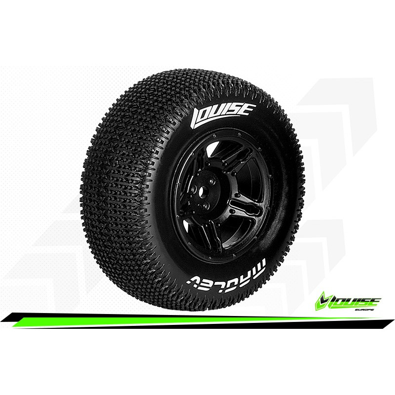 SC-MAGLEV 1:10 Short Course Tire Set Mounted Soft Black 12mm - Image 2