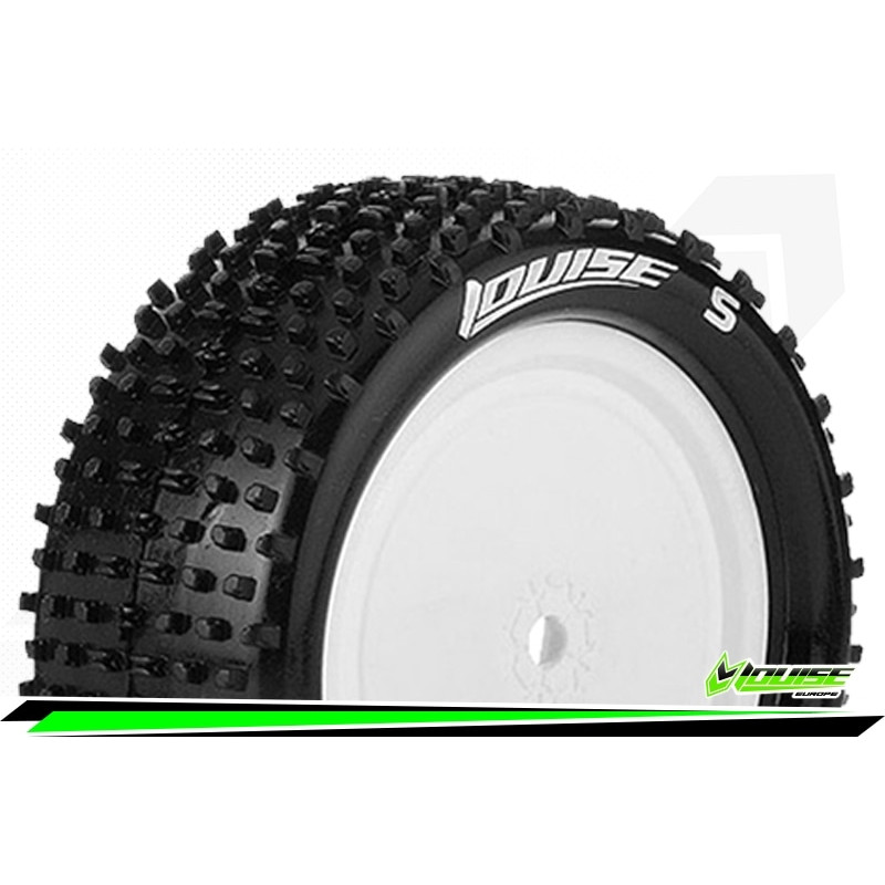 E-HORNET - 1-10 Buggy Tire Set - Mounted - Super Soft - Whit