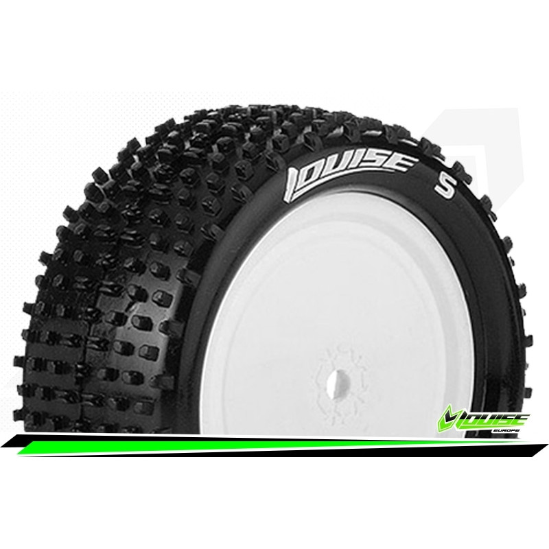 E-HORNET - 1-10 Buggy Tire Set - Mounted - Super Soft - Whit