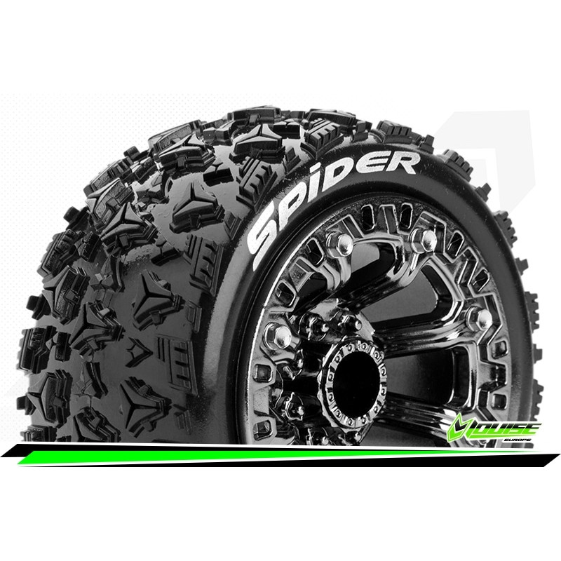 ST-SPIDER - 1-16 Truck Tire Set - Mounted - Sport - Black Ch