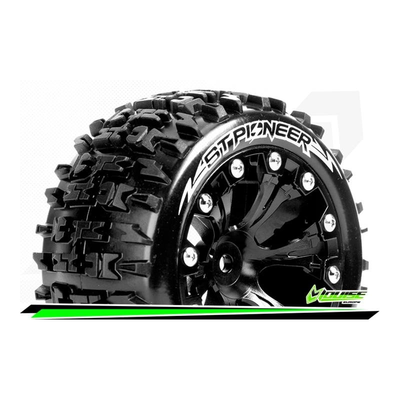 ST-PIONEER - 1-10 Stadium Truck Tire Set - Mounted - Soft -