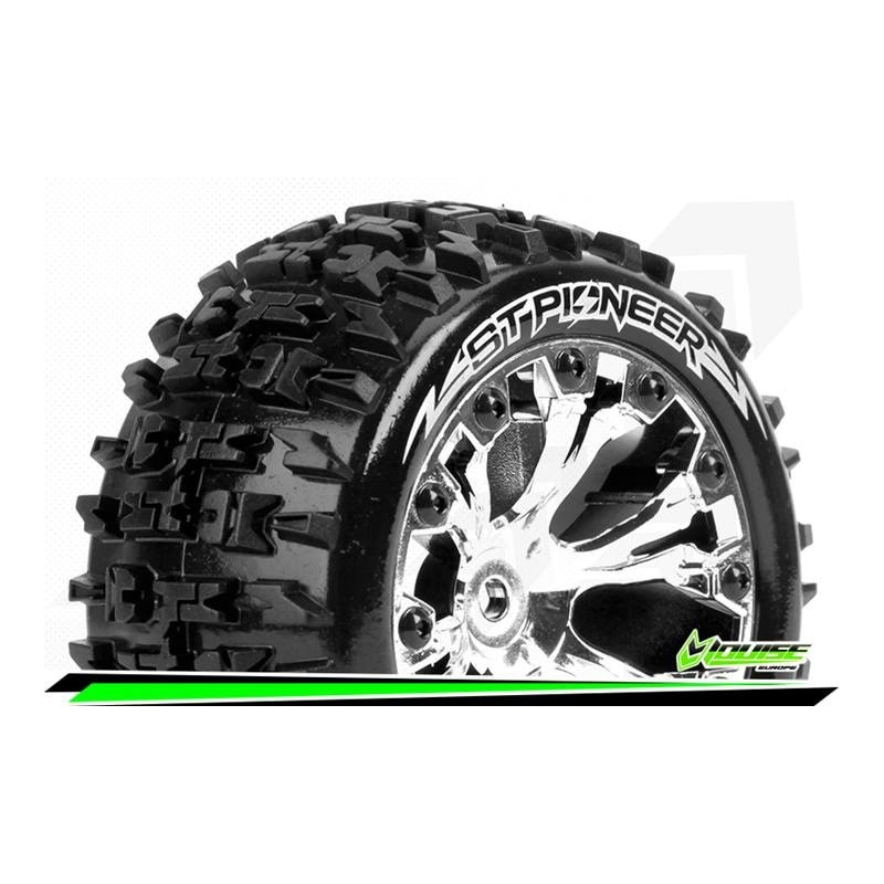 ST-PIONEER - 1-10 Stadium Truck Tire Set - Mounted - Soft -